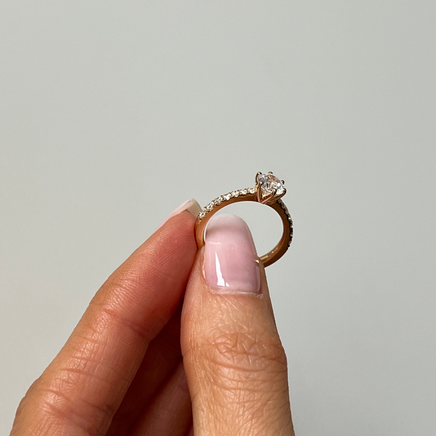 Solitaire Ring with Diamond Band