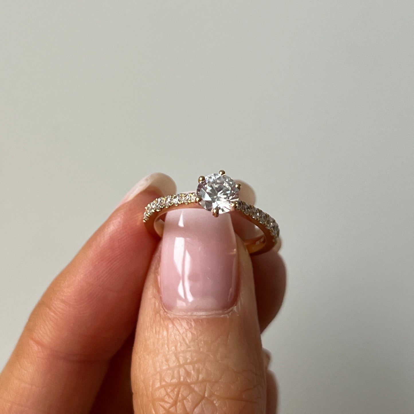 Solitaire Ring with Diamond Band