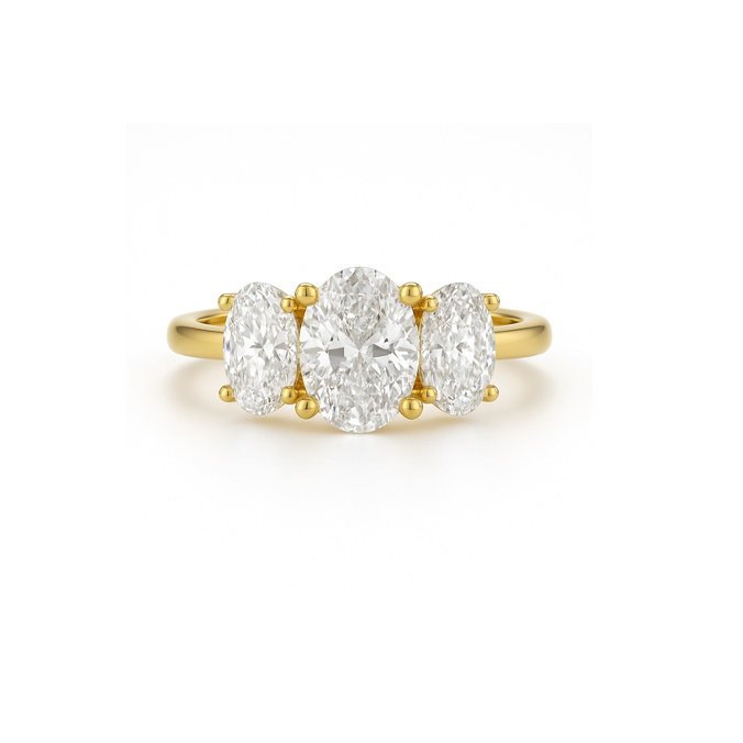 Three Diamond Ring Oval