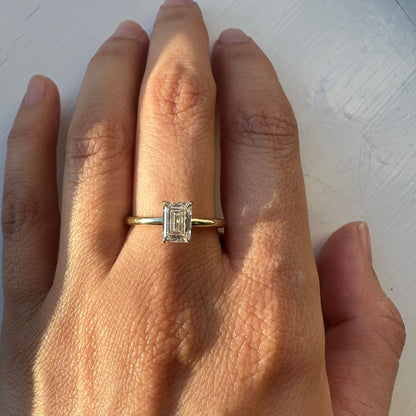Emerald cut Diamond Lab Grown Ring
