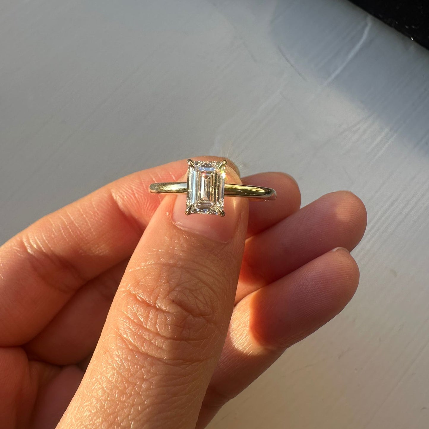 Emerald cut Diamond Lab Grown Ring