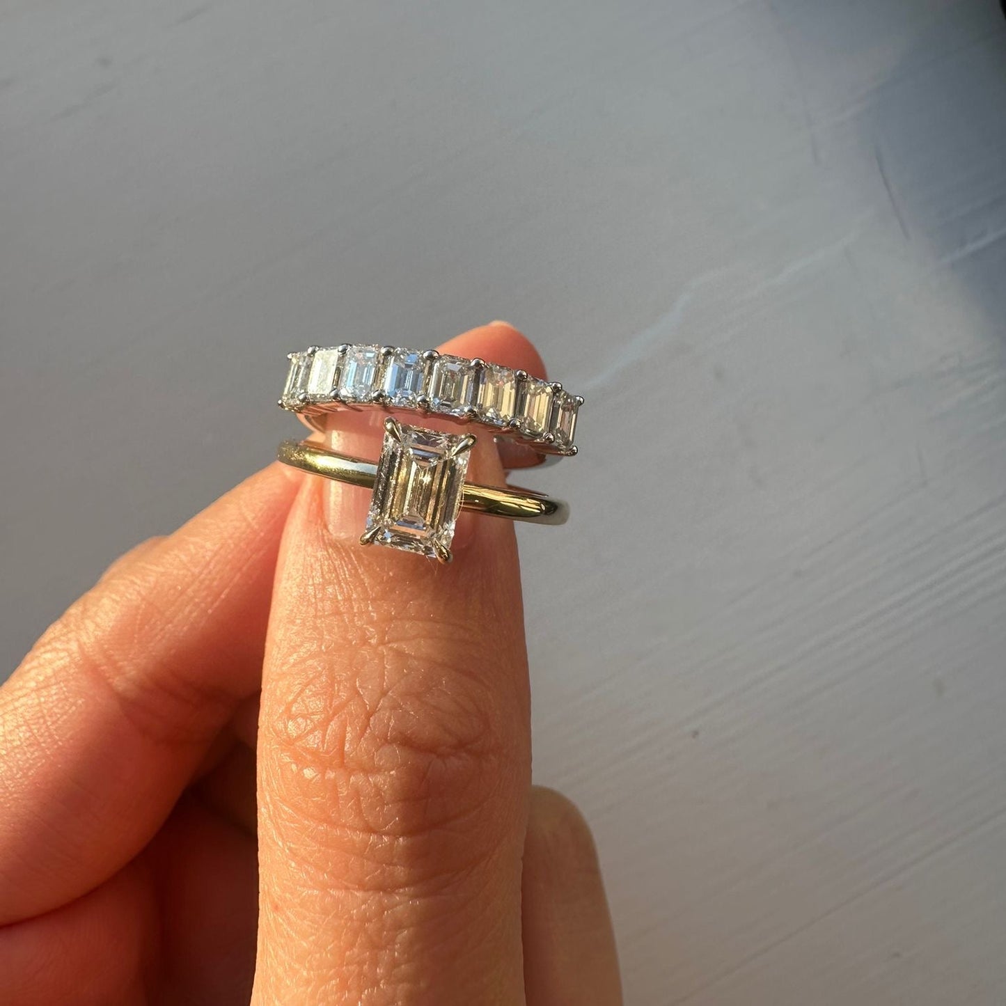 Emerald cut Diamond Lab Grown Ring