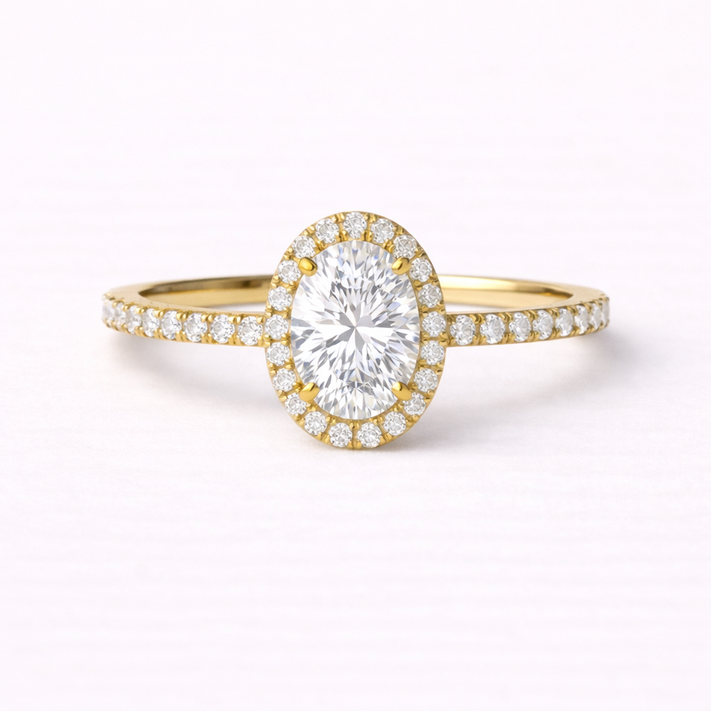 Oval Diamond Halo LAB GROWN
