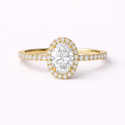Oval Diamond Halo LAB GROWN