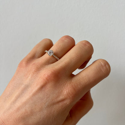 Solitaire Ring with Diamond Band
