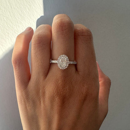Oval Diamond Halo LAB GROWN