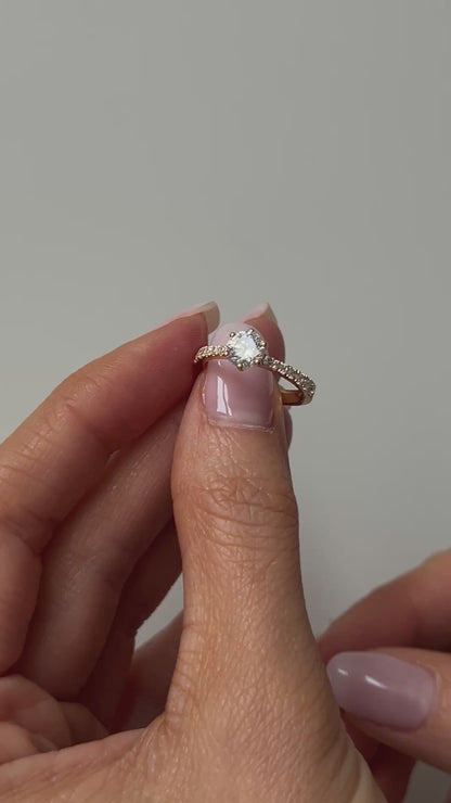 Solitaire Ring with Diamond Band